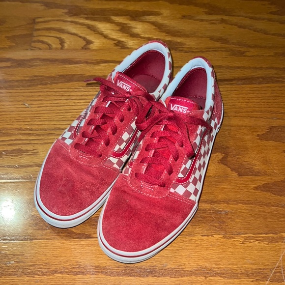 Vans Other - Off The Wall Red Checkered Shoes Size Youth Vans Size 7